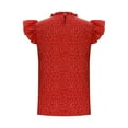 thumbnail image 3 of Scyoekwg Casual Tank Tops for Women Crew Neck Ruffle Sleeved Tank Tops Sleeveless Tops Summer Loose Sling Shirts Ladies Tops Polka Dots Printed Graphic Tee Casual Blouses (Red,L), 3 of 7