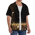 thumbnail image 2 of Sikiie Gold Glittering Stars Men's Cuban Shirt, Hawaiian Shirts, Business Casual Button Down Shirts, Short Sleeve Shirt-3X-Large, 2 of 5