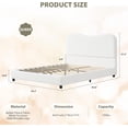 thumbnail image 3 of Qinaqin Senfot Boucle Cama Frame con Upholstered cm de Alturaeadboard Suave Low Profile Robusto Platform Rounded Corners Profundidadsign; Resistente Profundidad Madera Slats Noise, 3 of 7