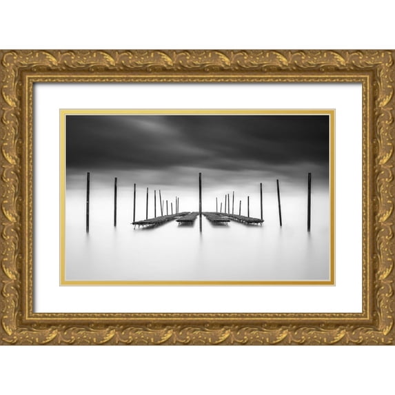 Staelens, Christophe 18x13 Gold Ornate Wood Framed with Double Matting Museum Art Print Titled - The Oyster Bar