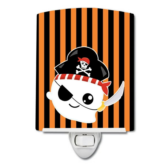 Caroline's Treasures BB6957CNL Halloween Ghost Pirate Ceramic Night Light, 6x4x3", multicolor