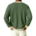 thumbnail image 5 of Havenx Henley Shirts for Men Long Sleeve Quarter Button Sweater Ribbed Crewneck T-Shirt Lightweight Stylish Relaxed Fit Fashion Clothing,Deep Green S, 5 of 6