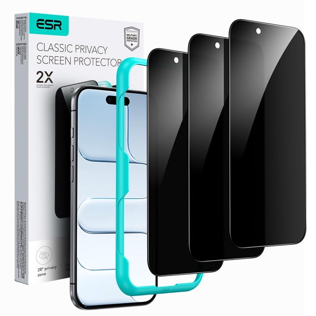 Protector de pantalla ESR para iPhone 17 Pro, vidrio de privacidad, pack de 3