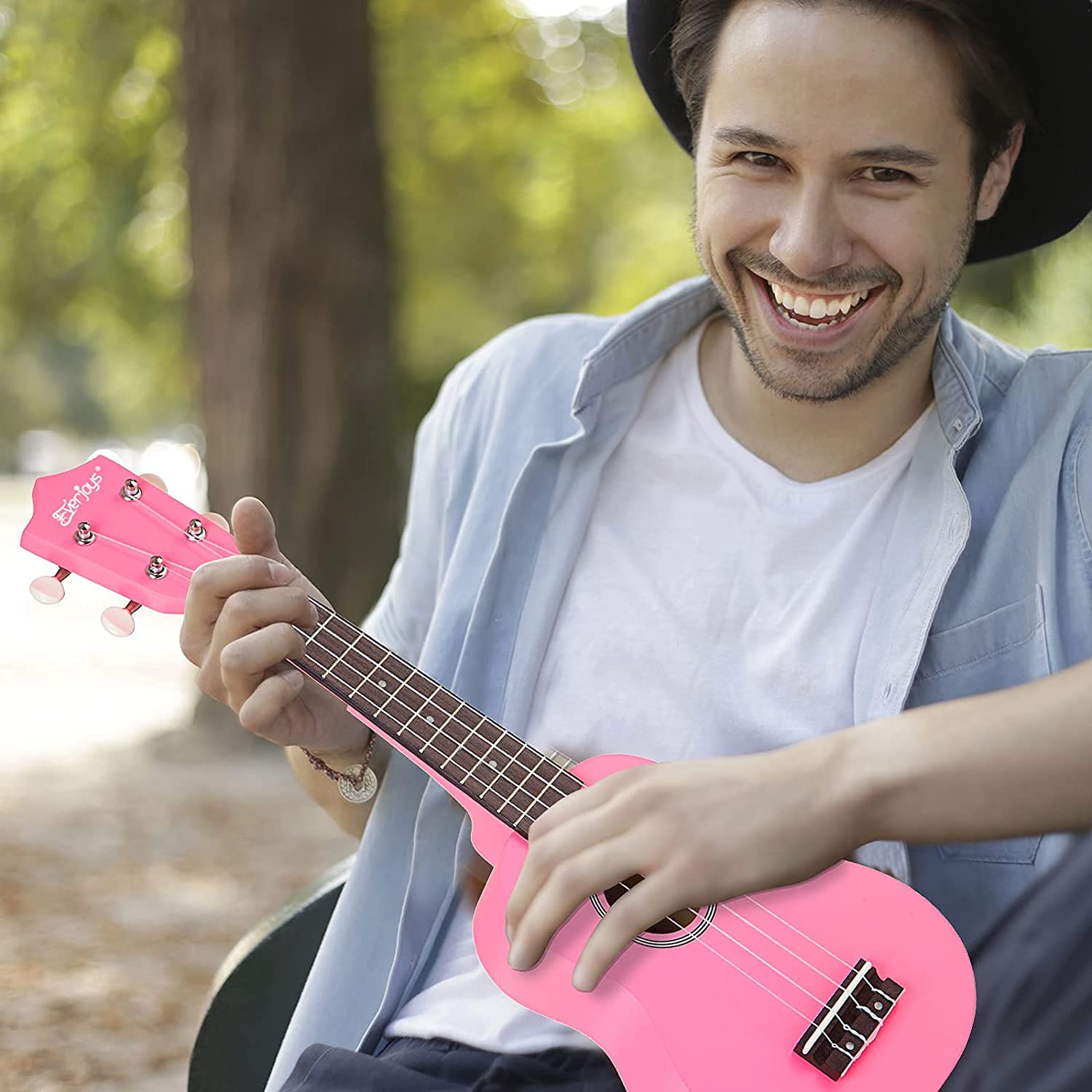 Everjoys 21in Soprano Ukulele Starter Kit Pink photo 4
