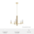 thumbnail image 7 of Hunter - Gatz 5-light Alturas Gold, Large Chandelier, Dimmable, Candle Shaped, for Bedrooms, Dining, Living Rooms - 19783, 7 of 7