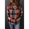 thumbnail image 2 of POGLIP Women's Buffalo Plaid Print Sherpa Patchwork High Neck Sweatshirt, 2 of 6