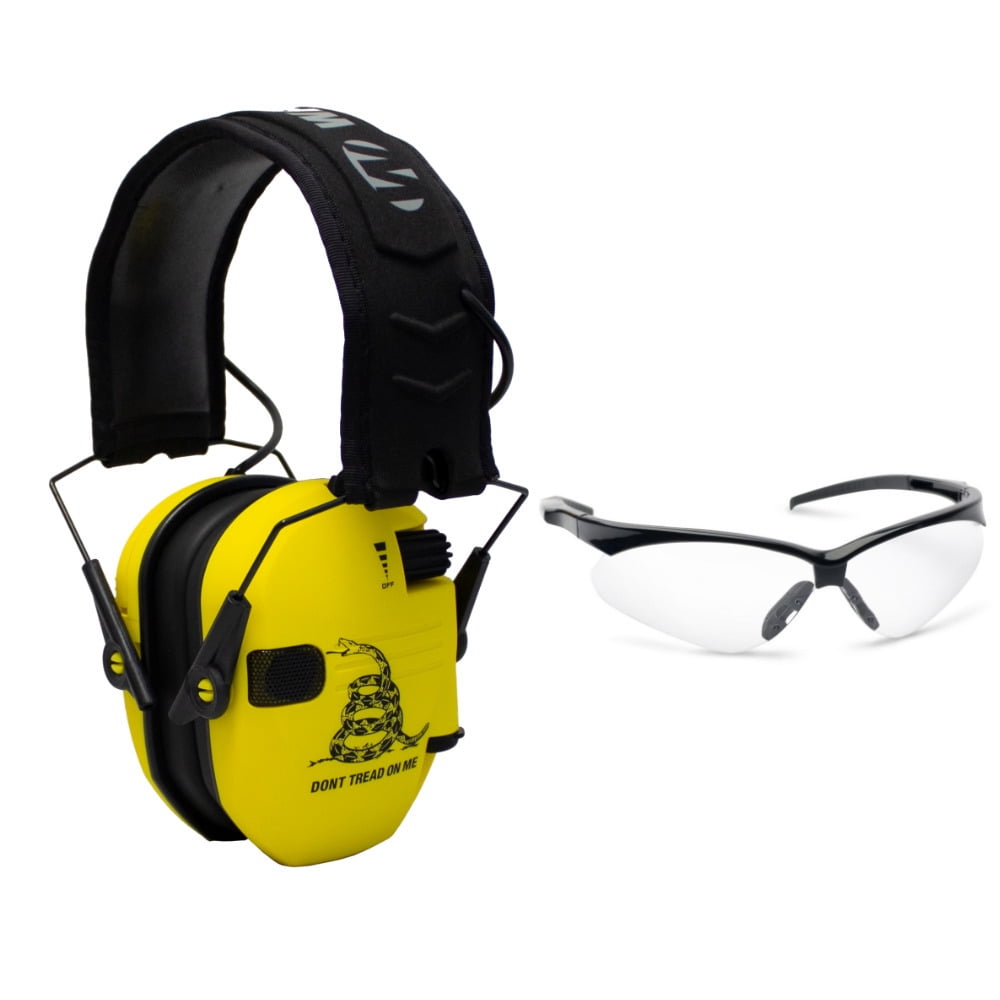 Walker’s Razor Shooting Muffs (DTOM Yellow) with Shooting Glasses Kit