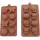 thumbnail image 1 of Non-stick Candy Jelly Molds, Chocolate Molds, Soap Molds, Silicone Baking Molds - Forest Cute Theme Happy Bear, Lion, Hippo, Set of 2 (Animal), 1 of 4