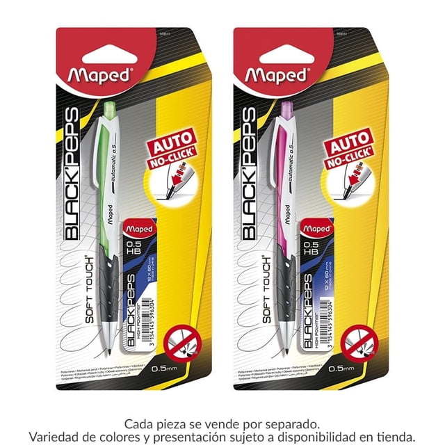Portaminas Maped Black'Peps Automático 0.5 + minas Varios Modelos 1 pza