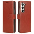 thumbnail image 5 of for Samsung Galaxy Z Fold 6 Case, Galaxy Z Fold 6 Wallet Case with Card Holder Kickstand Magnetic PU Leather Flip Case Wallet for Samsung Galaxy Z Fold 6 5G, Brown, 5 of 14