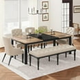 thumbnail image 4 of Industrial Dining Table for 6-8 People, 78.7 in Long Wooden Kitchen Table with Sturdy Metal Frame, Seats 6 Rectangular Counter for Dinner, Kitchen, Dining Room - Rustic Brown & Black Finish, 4 of 9