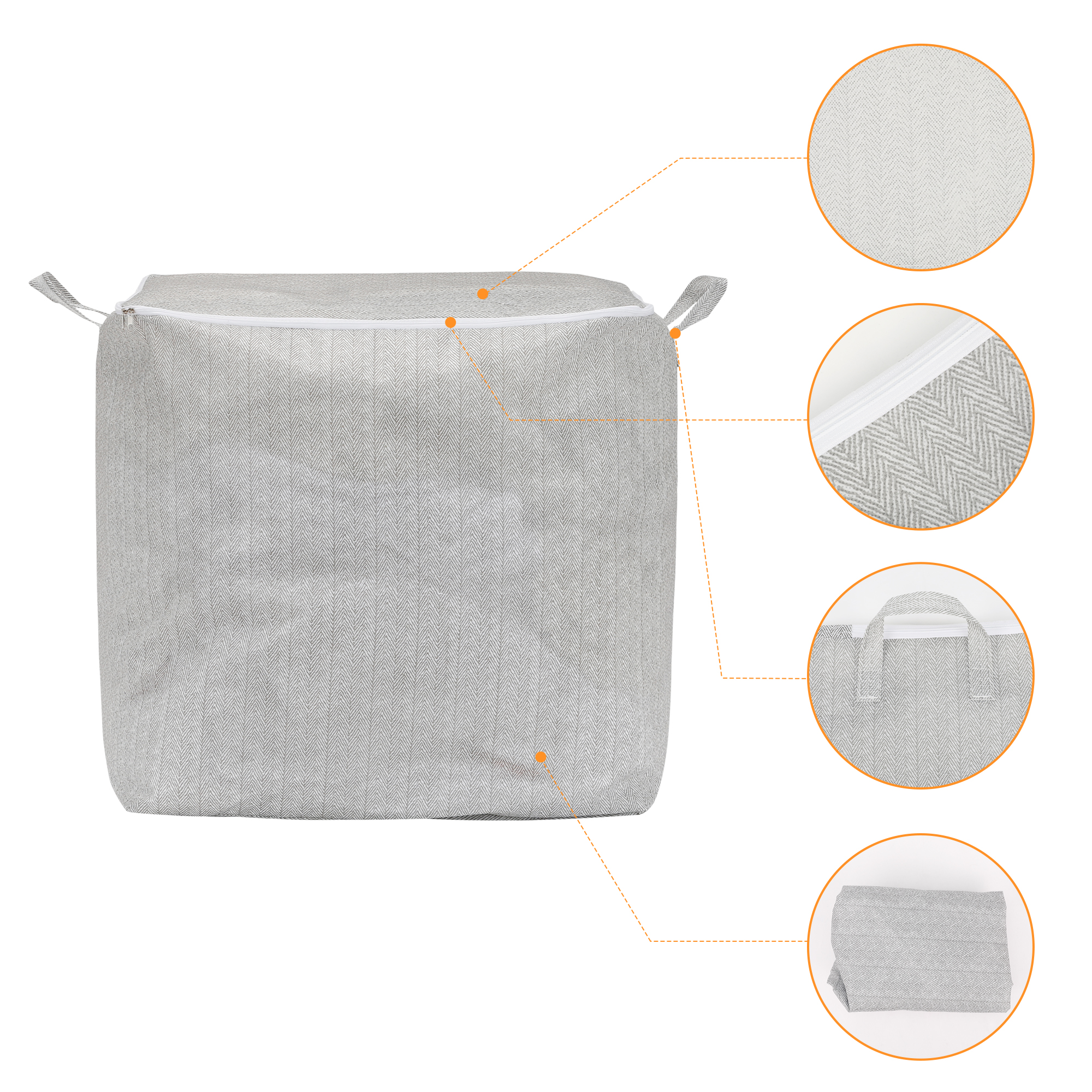 Unique Bargains 1 Pack Clothes Storage Bags Moving Bags Gray 22*17.5*22in