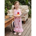 thumbnail image 5 of RUINIXCW Toddler Baby Girl Back to School Overalls Kids Kindergarten Outfits Baby Girls First Day of School Outfit Cute Apple Pencil Embroidery Plaid Flared Jumpsuit Bow Suspender Pants, 5 of 9