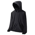 thumbnail image 2 of YLSDY Sun Protection Rash Guard Jacket for Men - Fishing Shirts with UV Protection Hoodie Sun Shirt Zip Up Jakcet Black S, 2 of 6