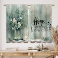 thumbnail image 3 of Farmhouse Botanical Green Leaves Floral Plant Country Kitchen Short Cafe Small Curtains, 3 of 6