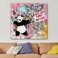 thumbnail image 2 of IDEA4WALL Canvas Print Wall Art Panda with Guns Banksy Spray Paint Graffiti & Street Art Abstract Illustrations Modern Art Decorative Bohemian Multicolor for Rooms - 12"x12", 2 of 5