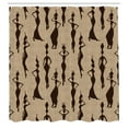 thumbnail image 3 of Ambesonne Afro Shower Curtain, Woman Geometric, 69"Wx84"L, Brown and Tan, 3 of 5