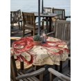 thumbnail image 2 of Outdoor Tablecloth with Umbrella Hole for Patio/Picnic/Party/Camping, Ocean Red Octopus Waterproof Table Cloth Round Cover Washable, Coastal Anchor Sea Boat Retro World Map (Dia 54"), 2 of 8