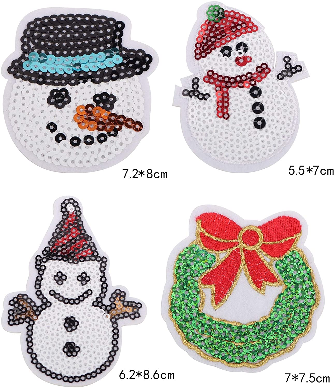 Snowman Xmas Tree Iron On Patches 
