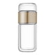 thumbnail image 1 of Botella infusora de té de vidrio, vaso para té, taza con doble pared para separar té y agua. Dorado champagne, 1 of 9