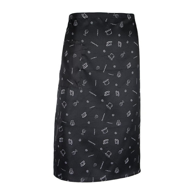 Delantal de trabajo unisex de chef y camarera, delantal de cintura para bar, con múltiples patrones
