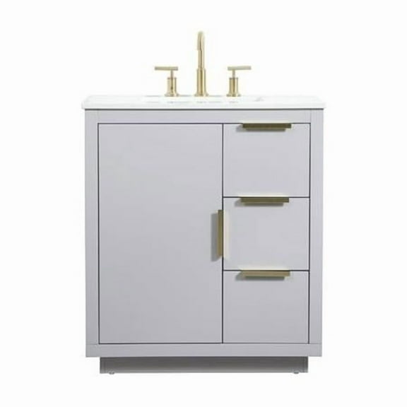 Elegant Lighting  34 x 19 x 30 in. Blake Single Bathroom Vanity in Grey