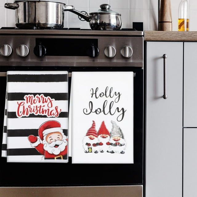Juegos de 4 paños de cocina y paños de cocina navideños Kit de paños de cocina Regalos novedosos de Navidad para suministros de fiesta de Navidad