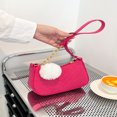 thumbnail image 1 of LNGOOR Sac Hobo Mini Léger pour Tenue de Bureau Décontractée, Design à Surpiqûres, Couleur Unie avec Pompon, pour Adolescentes, Femmes, Étudiantes Universitaires, Recrues et Travailleuses à Col Blanc, Parfait pour le Bureau et le Collège, 1 of 7