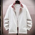 thumbnail image 4 of Veste Décontractée à Carreaux pour Hommes à Manches Longues avec Col Montant, Boutons devant et Poches Zippées pour Extérieur, 4 of 7