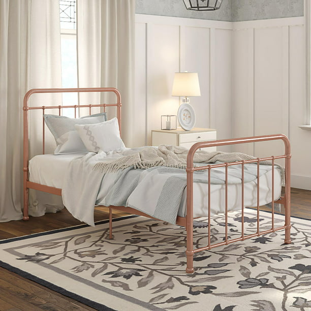 Twin Metal Bed Rose Gold, Gold Twin Bed Frame