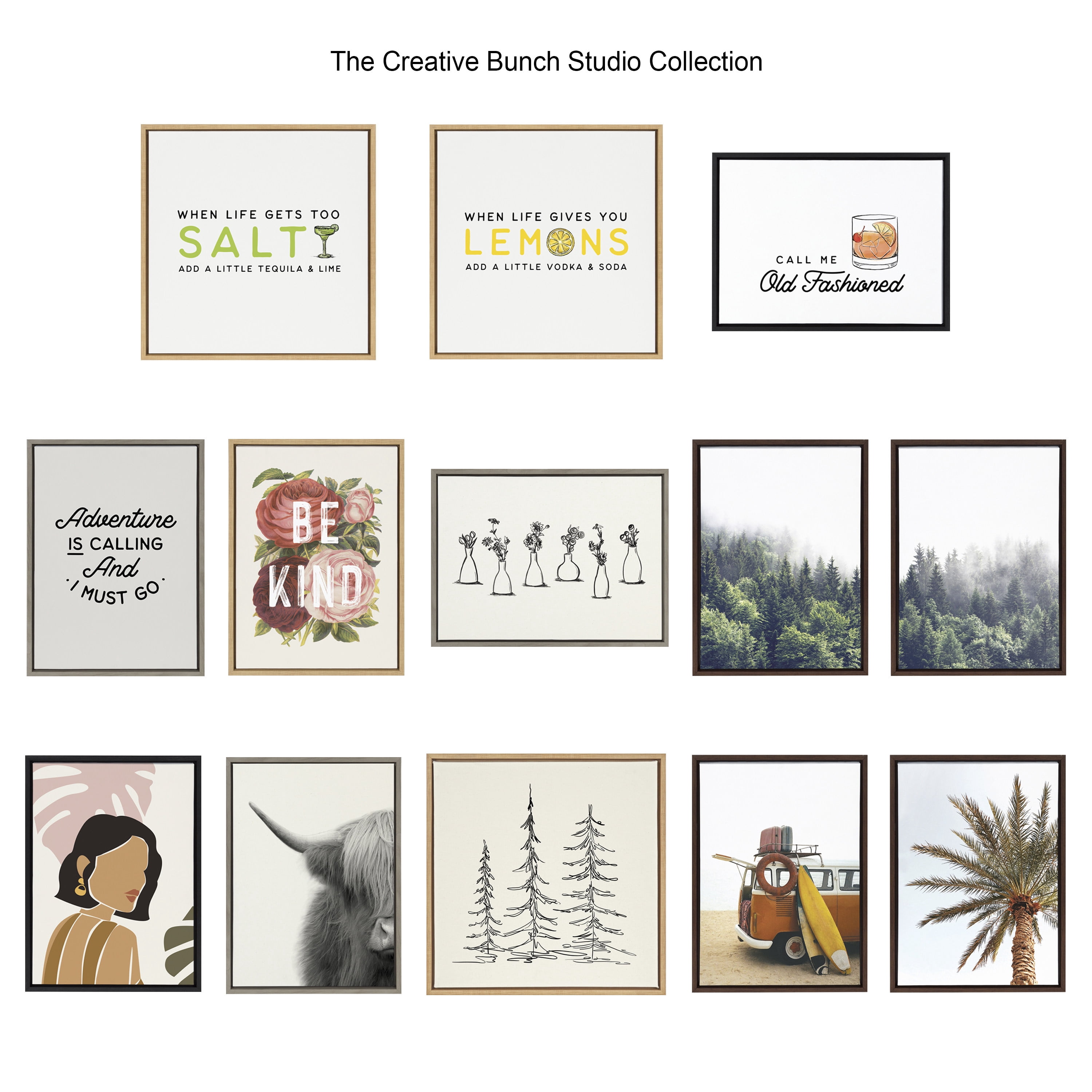 Kate and Laurel Sylvie One Coconut Palm Tree Framed Canvas Wall Art by the Creative Bunch Studio 23x33 White Coastal Art for Wall