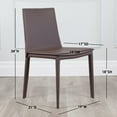 thumbnail image 3 of Elite Living Hilton (Single) Modern Leather Upholstered Dining Chair Mink Brown Leather, 3 of 5