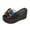 Black, variant on Fesfesfes Womens Slides Size 9 Thick Bottom Bow Tie Sequin Sloping Heel Women's Shoes With Breathable Beach Slippers 5.5(36)