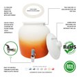 thumbnail image 2 of Premium Lead-Free Porcelain Beverage Dispenser With Matching Lid - 2.5 Gallons - Comes with Crock Ring Protector, No-Drip Chrome Painted BPA-Free Plastic Spigot Faucet and Lid - Gradient Orange, 2 of 4