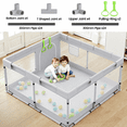 thumbnail image 2 of Fodoss 50x50inch Baby Playpen for Newborns and Toddlers Play Yard for Apartment Indoor Large Baby Activity Center Gray, 2 of 7