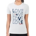 thumbnail image 4 of Women's G-III 4Her by Carl Banks White New England Patriots Love Graphic Fitted T-Shirt, 4 of 5