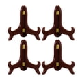 thumbnail image 1 of Shisuyan 4 Pcs 4 Inch Wooden Plate Bracket Desktop Dish Holder Folding Crafts Display Rack for Home Office Shop Brick Tea Display Supplies, 1 of 1