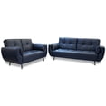 thumbnail image 1 of Sala de Piel Genuina 3-2 Sofá Cama y Love Seat, 5 plazas, Modelo Toronto, Color Azul Marino, Elegante, comodo y Moderno, Hecho en Mexico. Medidas: Sofá 220 X 90 X 80 cm, Love Seat 156 X 90 X 80 cm., 1 of 10