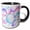 Black/White, variant on 3drose, Transparent Blue, Pink, Purple Bubble Backgroudn, 15oz Two-tone Red Mug