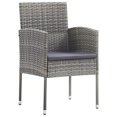 thumbnail image 2 of vidaXL 9 Piece Garden Dining Set Grey and Black Poly Rattan and Steel, 2 of 5