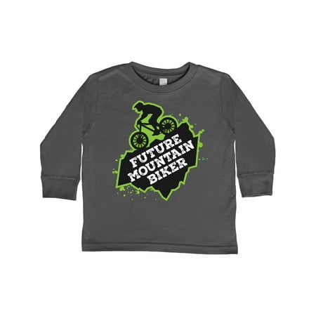 

Inktastic Mountain Biking Future Mountain Biker Gift Toddler Boy or Toddler Girl Long Sleeve T-Shirt
