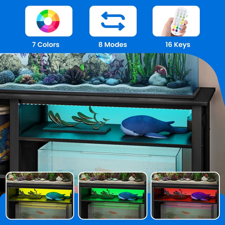 Dextrus 55-75 Gallon Fish Tank Stand with Electrical Sockets & RGB