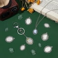 thumbnail image 2 of Bandejas ovaladas para colgantes, bandejas para engastar cabujones, colgante con bisel de cúpula en blanco y cabujones de vidrio., 2 of 9