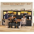 thumbnail image 3 of 69" Farmhouse L Shaped Standing Desk with 4 Drawers and Detachable Bookshelf, Height Adjustable Computer Desk for Home Office, 3 of 8