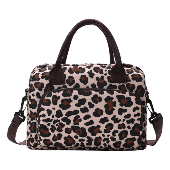 Bolsa de Almuerzo MEXS Grande Aislada Reutilizable con Estampado de Leopardo Resistente al Agua