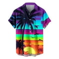 thumbnail image 4 of IROINNID T-Shirts for Big and Tall Men, Summer Essentials Lightweight Thin Basic V-Neck Lapel Botton Beach Loose Tops for Men, 4 of 4