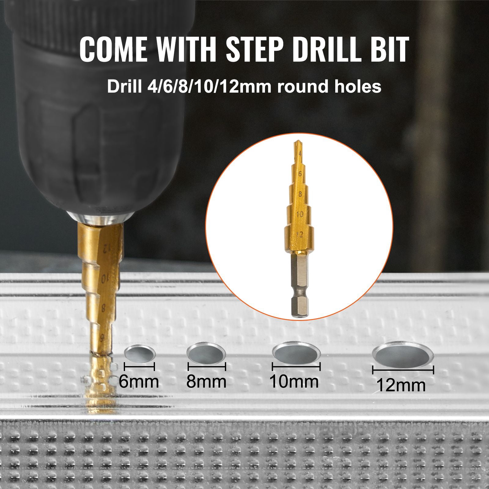 Double Head Sheet Metal Nibbler Drill Attachment, 360° Rotating Cutting Head, Step Drill Bit, Cuts Steel/Stainless/Copper/Aluminum/Plastic/Wood for Automotive Repair