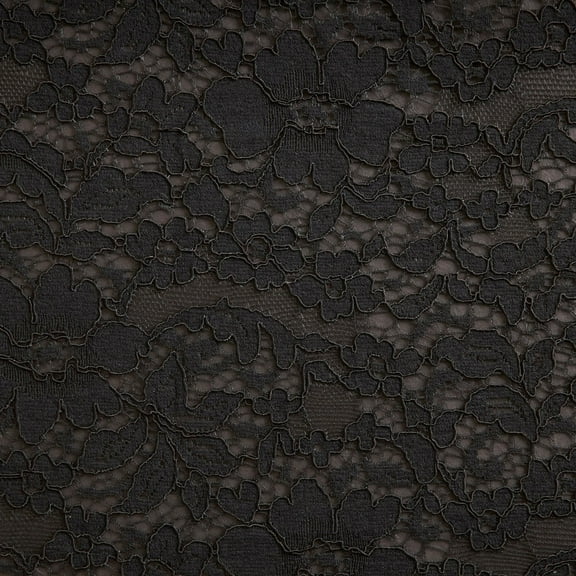 Zelouf Lilly All Over Victoria Corded Lace , Sewing, DIY, Crafts Fabric by the Yard, Black, 3 Yard