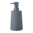 thumbnail image 2 of Hand Soap Dispenser Modern Striped Plastic Refillable Pump Bottle for Bathroom Kitchen Sink Countertop Organizer 9 oz Light Gray, 2 of 6