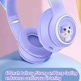 thumbnail image 3 of iFCOW Kids Wireless Headphones,Cat Ear Bluetooth Headphones with LED Lights for Kids/Boys/Girls,Headphones Foldable with Mic for Phone/Tablet/Laptop,Purple, 3 of 15